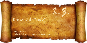 Kacz Zénó névjegykártya